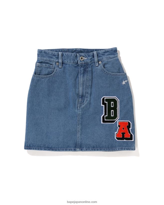 A BATHING APE ダークデニム ミニスカート Side Damage Denim Mini Skirt / サイドダメージ デニム ミニ