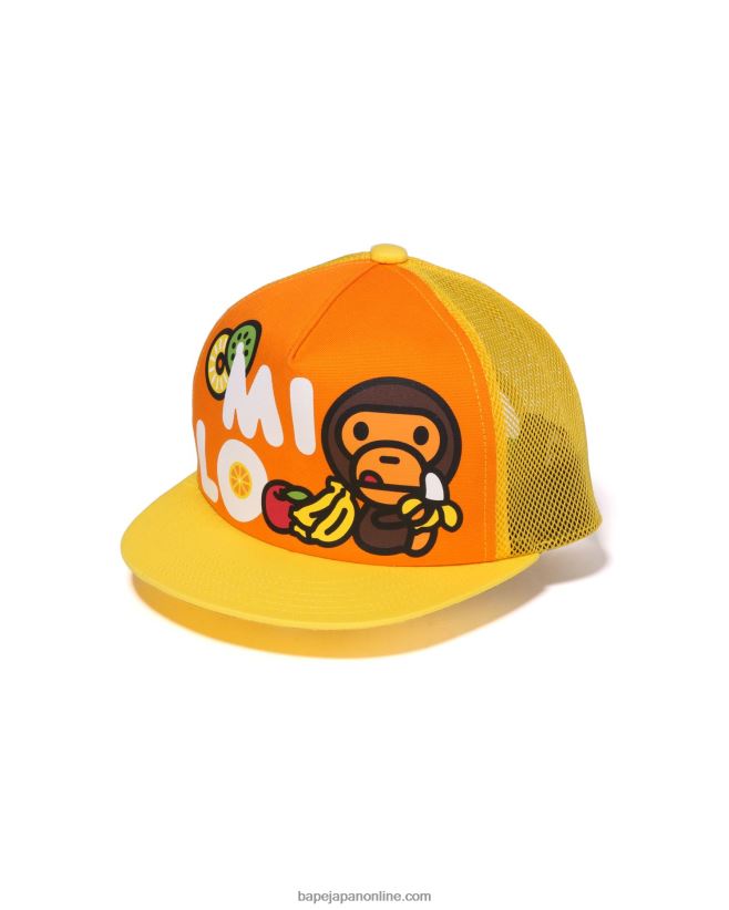 A Bathing Ape シャーク刺繍キャップ オレンジ A BATHING APE（アベイシングエイプ）の「A BATHING APE NEW ERA